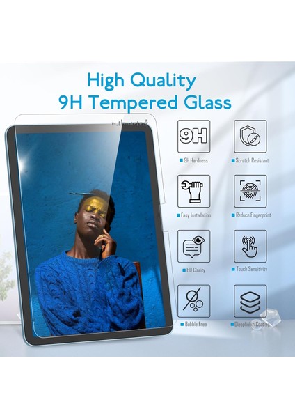 Samsung Galaxy Tab S9 Fe Plus 12.4 Inch Uygulama Aparatlı Tam Kapatan Temperli Ekran Koruyucu Kırılmaz Cam - Magic Easy Body modelleri