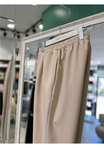 Mıssemramıss Kumaş Pantolon Paça Taş Detaylı - Bej - 38 fiyatları