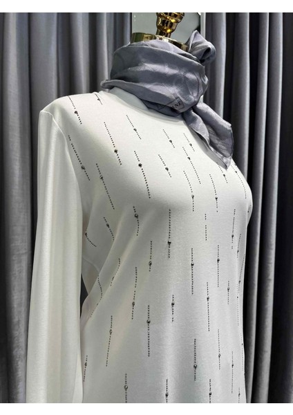 Adn Taşlı Tunik 302 - Beyaz - 1