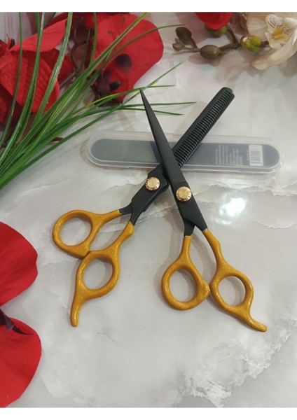 7 Inç ve 7.5 Efile Berber Makasları, 2'li Set, Salon ve Ev Kullanımı
