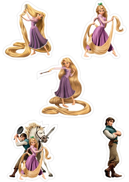 Rapunzel Yenilebilir Cupcake ve Pasta Resim Baskı