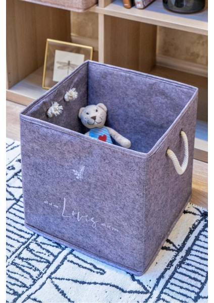 Gri Keçe Raf Organizer, Saklama Kutusu, 30X30X30 Cm, 27 Litre fiyatları
