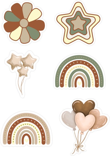 Retro Yenilebilir Cupcake ve Pasta Resim Baskı