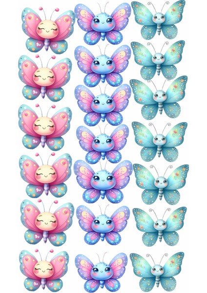 Kelebek Yenilebilir Cupcake ve Pasta Resim Baskı