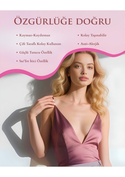 Şeffaf Göğüs Bandı Çift Taraflı Elbise Sabitleyici Bant Görünmez Vücut Yapışkanlı Bant 5 Metre 2 cm En fırsatları