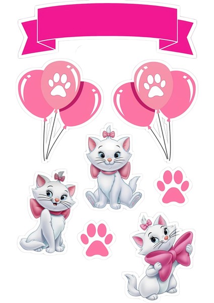 Kedi Yenilebilir Cupcake ve Pasta Resim Baskı