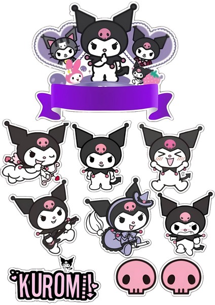 Kuromi Yenilebilir Cupcake ve Pasta Resim Baskı