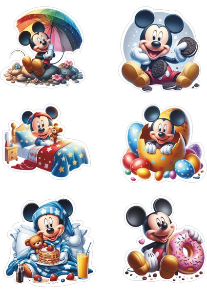 Mickey Mouse Yenilebilir Cupcake ve Pasta Resim Baskı