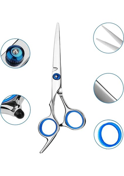 3 Parça Kuaför Saç Bıyık Makas Set, Düz Makas ve Tarak, 16 cm fırsatları