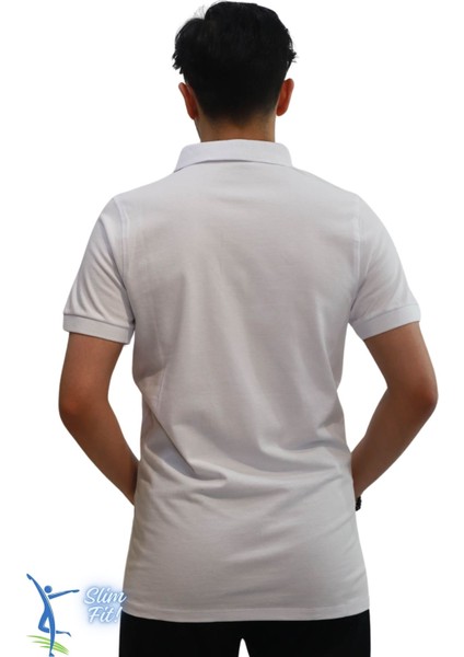 Erkek Slim Fit Dar Kesim Pamuklu Yumuşak Doku Nefes Alan Kumaş Kıvrılmaz Yaka Haki Polo Yaka Tişört Beyaz Lacivert fırsatları
