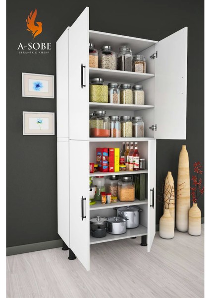 A‑sobe Seramik & Ahşap Çok Amaçlı Dolap 70 cm – Çekmeceli Mutfak Dolabı