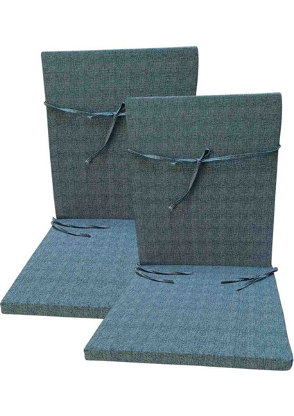 2'adet Sünger Dolgulu Arkalıklı Fermuarlı (40 x 87 x 3 cm Ebatlarında) Sandalye Minderi