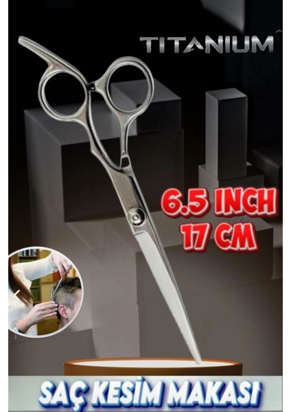 Titanium Grey Düz Uçlu Kuaför Makası 17 Cm, Profesyonel Berber Makası fırsatları