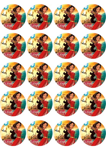 Elena Yenilebilir Yuvarlak Kurabiye Resim Baskı