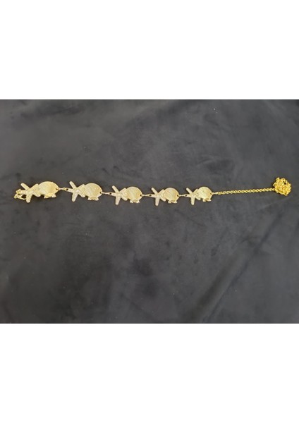 5'li Yıldız ve Deniz Kabuğu Detaylı Zincir Kemer, Kadın Kemeri, Ceket Kemeri, Gömlek Kemeri, Elbise Kemeri fiyatları