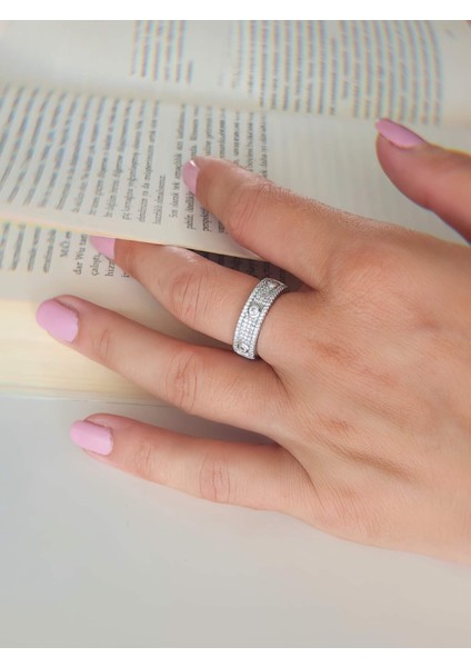 Üç Taşlı Model Ayarlanabilir Silver Gümüş Renkli Yüzük modelleri