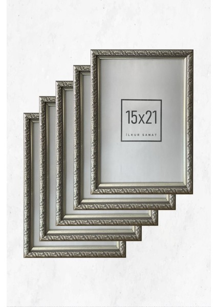 A5 Boyutunda (15X21) 2mm Kalınlığında Düz Camlı Desenli Çerçeve Beş Adet