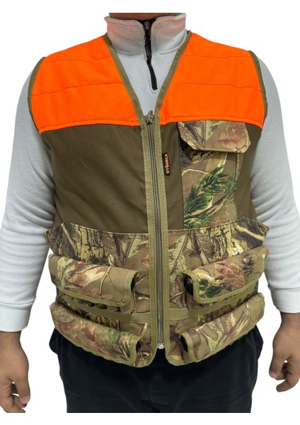 Turuncu Omuzlu Meşe Desen Avcı Yeleği - 30 Fişek Kapasiteli - 12 Kalibre fiyatları