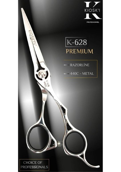 Profesyonel Premium Lüks 440-C Makas 6 Numara K-628, Kaliteli ve Dayanıklı Tasarım