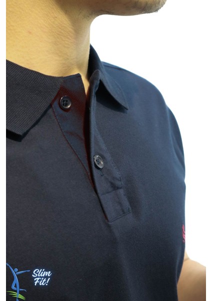Erkek Slim Fit Dar Kesim Pamuklu Yumuşak Doku Nefes Alan Kumaş Kıvrılmaz Yaka Haki Polo Yaka Tişört Lacivert fırsatları