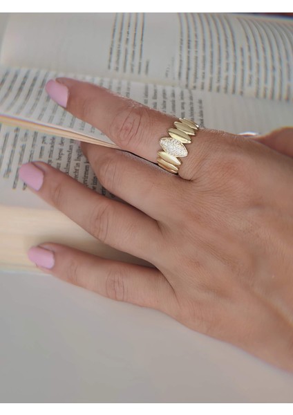 Damla Elips Oval Model Zirkon Taşlı Ayarlanabilir Gold Altın Renk Yüzük fiyatları