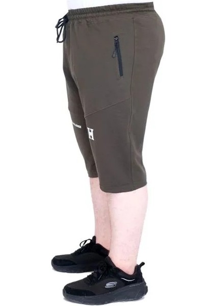 Büyük Beden Erkek Şort 2 Iplik Parçalı U25504 Haki modelleri