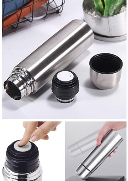 Kişiye Özel 750 ml Çift Katmanlı Sus 304 Çelik Inox Termos 12 Saat Sıcak Soğuk Tutma