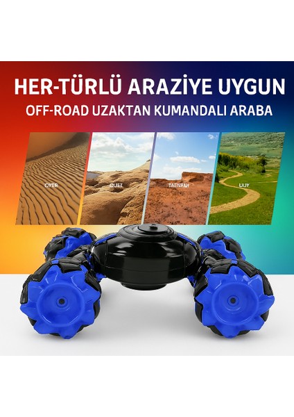 Uzaktan Kumandalı Akrobasi Oyuncağı • El Hareketiyle Kontrol • Işıklı & Renkli Arazi Aracı modelleri