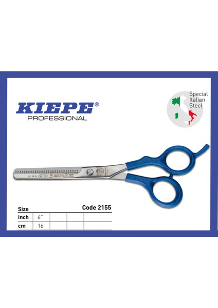 Italyan Çeliği Profesyonel Ara Makas 2155/6, Ergonomik Sap, Berber ve Kuaför Kullanımı