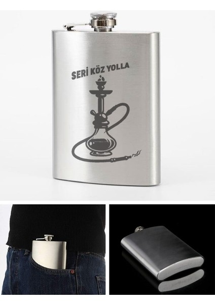 Seri Köz Yolla Temalı 9 Oz Paslanmaz Çelik Cep Matarası 266 ml Içecek Cep Matarası