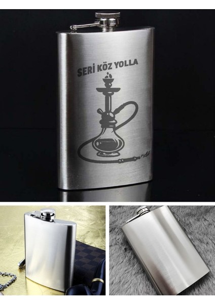 Seri Köz Yolla Temalı 9 Oz Paslanmaz Çelik Cep Matarası 266 ml Içecek Cep Matarası modelleri