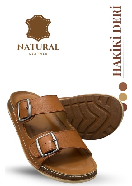 Hakiki Deri Erkek Terlik Doğal Deri Terlik T Taba fırsatları