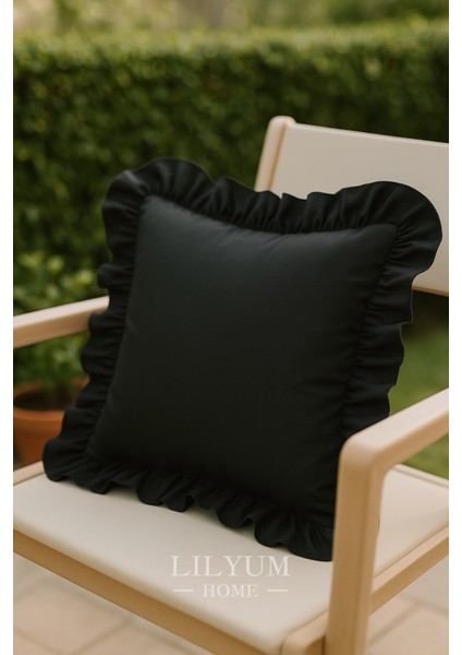 %100 Pamuk Fırfırlı Dekoratif Kırlent Kılıfı – 43X43 cm ( 1ADET )