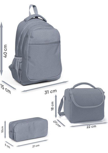 Coral High Kids Lacivert Mavi Astronot Desenli 3’lü Okul Çanta Seti SET0123486