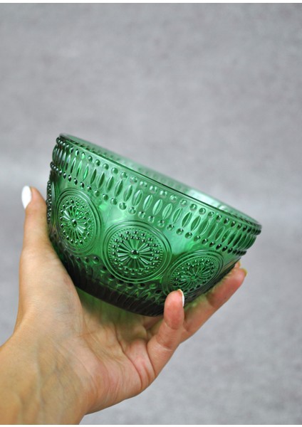 4 Adet Zümrüt Yeşili Cam Bowl Kase Çorba Sunum Kahvaltılık Yulaf Kasesi-Phoenix modelleri