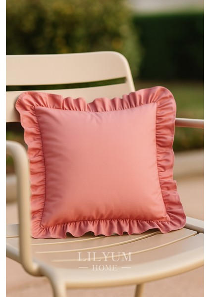 %100 Pamuk Fırfırlı Dekoratif Kırlent Kılıfı – 43X43 cm ( 1ADET )