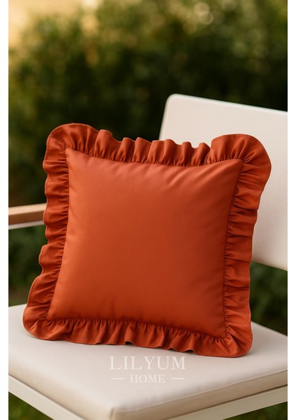 %100 Pamuk Fırfırlı Dekoratif Kırlent Kılıfı – 43X43 cm ( 1ADET )