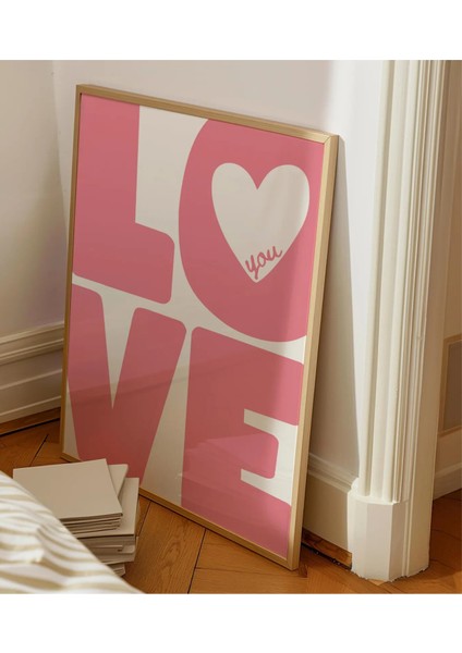 Mc Home Art Doğal Ahşap Çerçeveli Uv Baskı Pembe Love Yazılı Tablo Seti – Modern & Şık Duvar Dekoru fiyatları