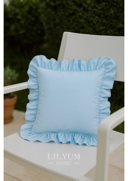 %100 Pamuk Fırfırlı Dekoratif Kırlent Kılıfı – 43X43 cm ( 1ADET )