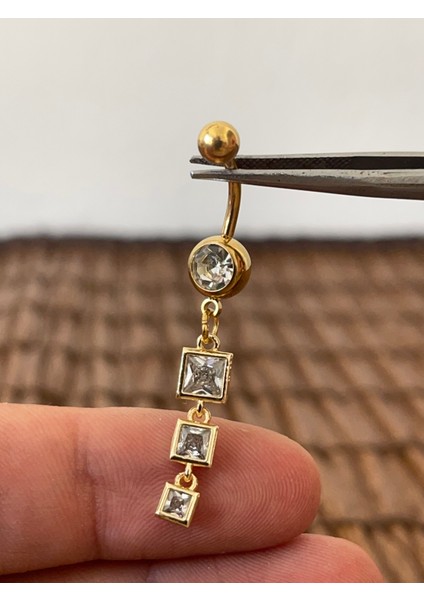316 L Cerrahi Çelik Zirkon Taşlı Pırlanta Modeli Parlak Göbek Piercingi fiyatları