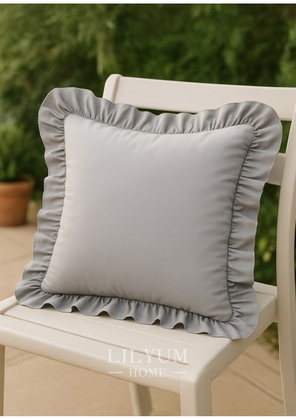 %100 Pamuk Fırfırlı Dekoratif Kırlent Kılıfı – 43X43 cm ( 1ADET )