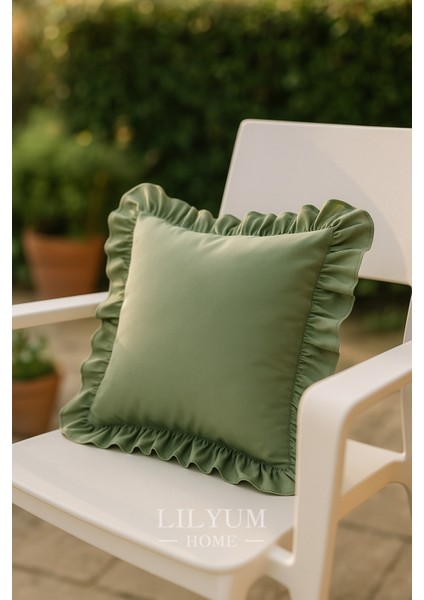 %100 Pamuk Fırfırlı Dekoratif Kırlent Kılıfı – 43X43 cm ( 1ADET )