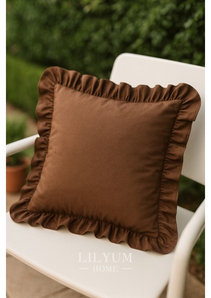 %100 Pamuk Fırfırlı Dekoratif Kırlent Kılıfı – 43X43 cm ( 1ADET )