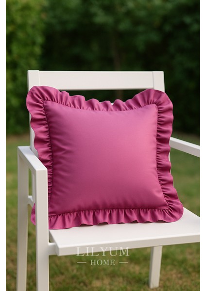 %100 Pamuk Fırfırlı Dekoratif Kırlent Kılıfı – 43X43 cm ( 1ADET )