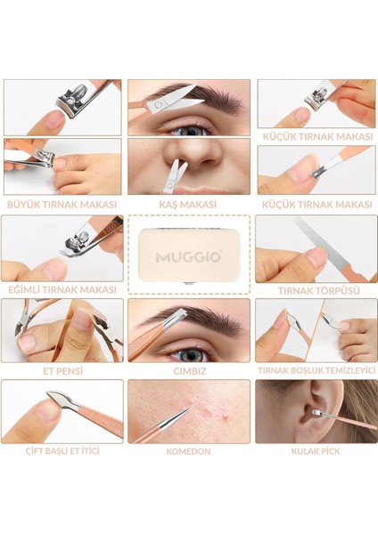 12 Parça Paslanmaz Çelik Manikür ve Pedikür Seti, Şık Çantalı, Kaliteli Bakım Için fiyatları