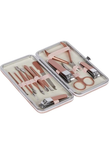 12 Parça Paslanmaz Çelik Manikür ve Pedikür Seti, Şık Çantalı, Kaliteli Bakım Için fırsatları