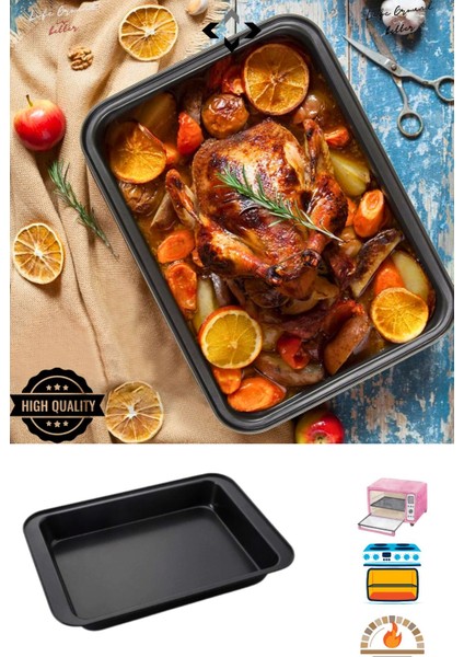 43X29CM Teflon Yanmaz Yapışmaz Dikdörtgen Fırın Tepsisi Kek Kalıbı Yemek Kalıbı