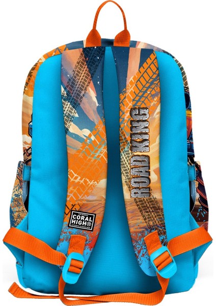 Coral High Kids Mavi Turuncu High Wheels Truck Desenli 3’lü Okul Çanta Seti SET0123778 fiyatları