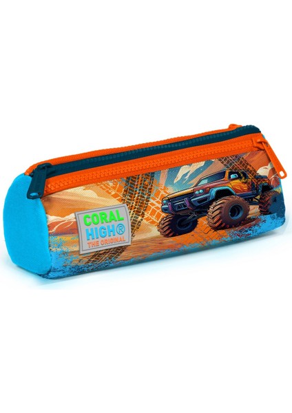 Coral High Kids Mavi Turuncu High Wheels Truck Desenli 3’lü Okul Çanta Seti SET0123778 modelleri
