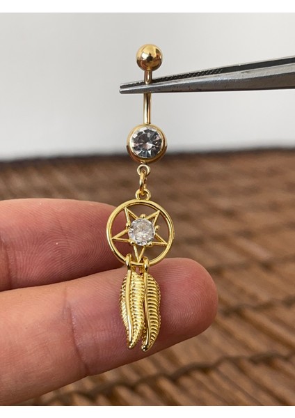 316 L Cerrahi Çelik Kızılderili Simgesi Göbek Piercingi fiyatları